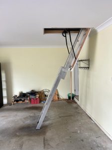 attic ladder installed in Ipswich garage