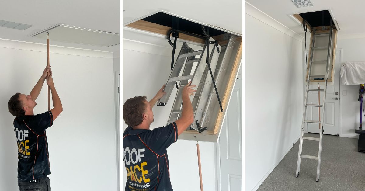 Aluminium attic ladder installation Australia