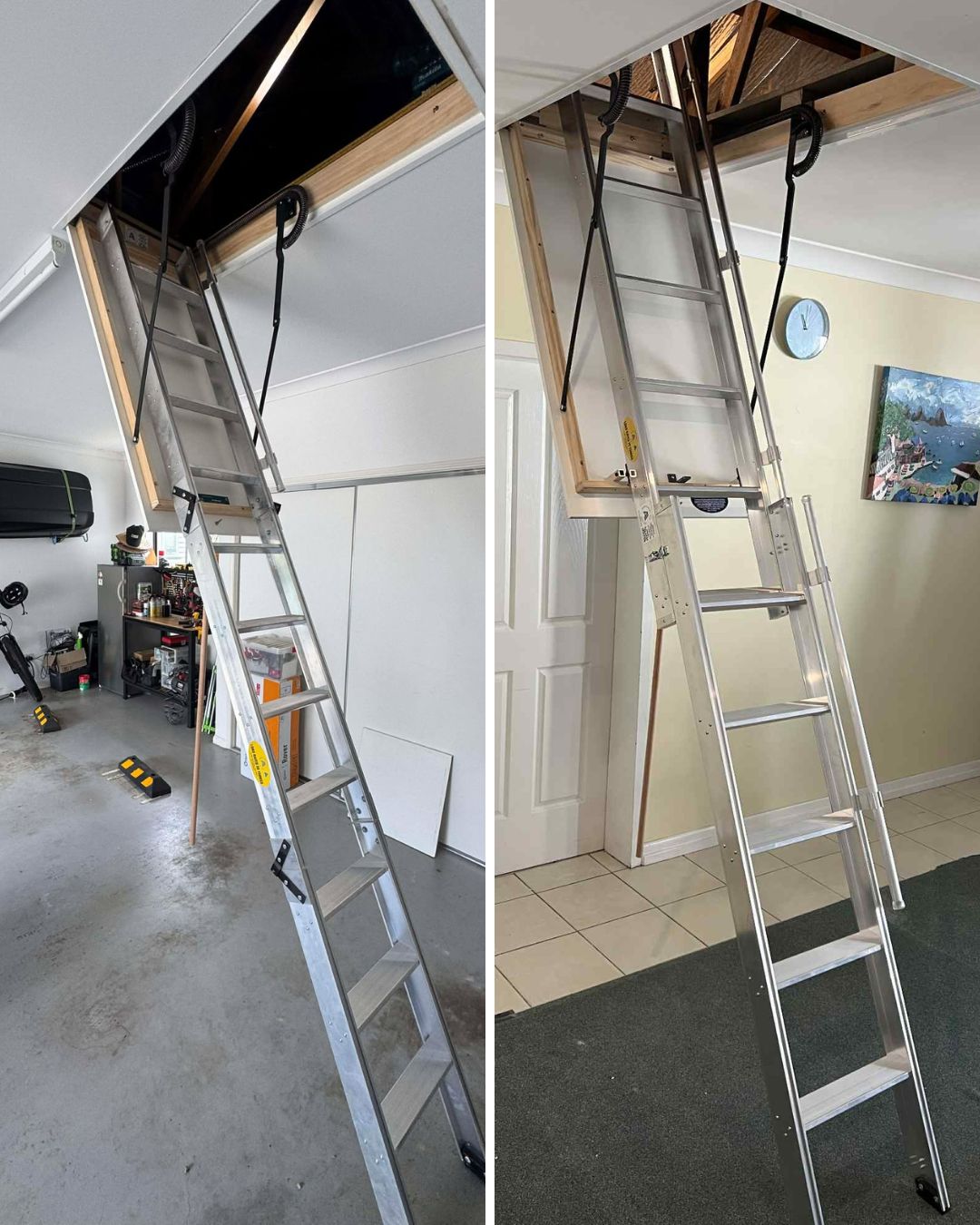 folding and sliding aluminium attic ladders Australia